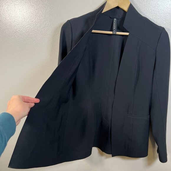 Athleta Cosmic Blazer Jacket Size 0 Black Work Office Career Business Travel - Picture 8 of 12